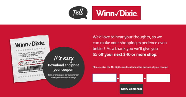 www.tellwinndixie.com - Get $5 Off - Winn Dixie Survey